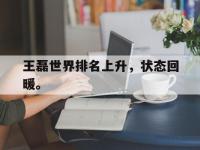 金年会ISO版-王磊世界排名上升，状态回暖。